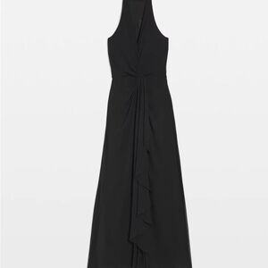 White House Black Market Black Halter Gown